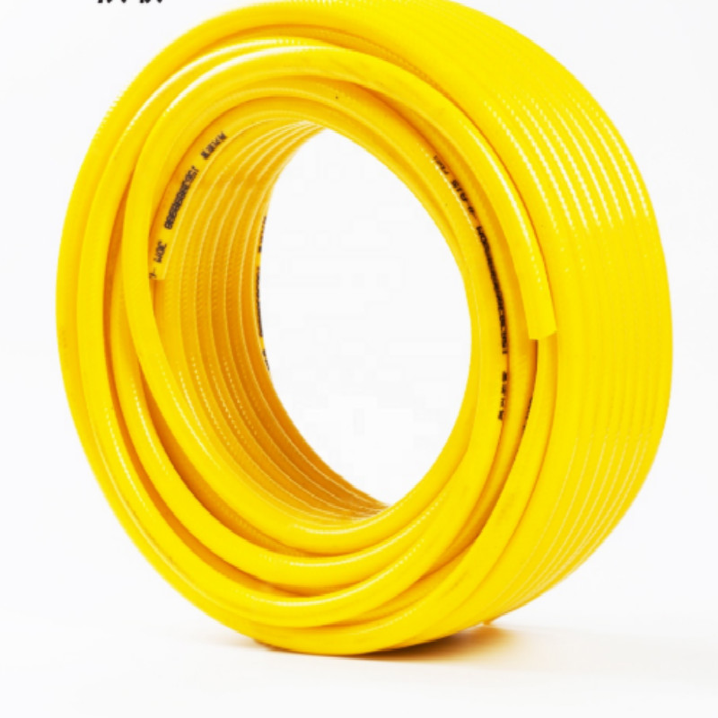 Il PVC giallo di colore intrecciato rinforza il tubo flessibile di acqua di plastica del giardino del PVC della fabbrica cinese